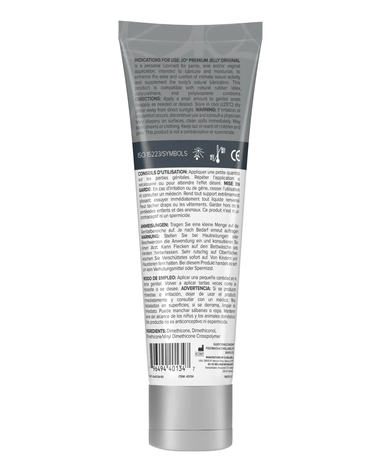 JO Premium Jelly - Original Lubricant 4 oz - Image 2