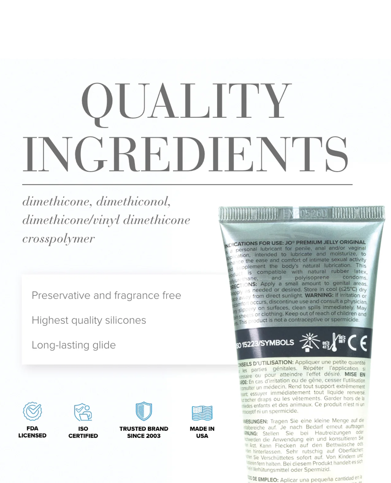 JO Premium Jelly - Original Lubricant 4 oz - Image 3