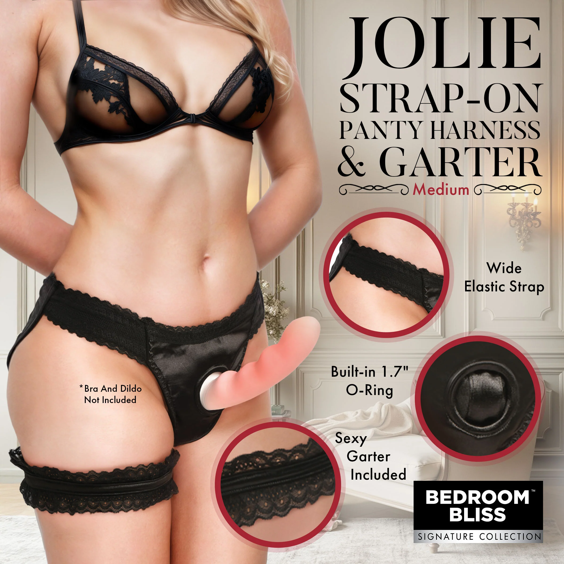 Jolie Strap-on Panty Harness & Garter - Medium - Image 5