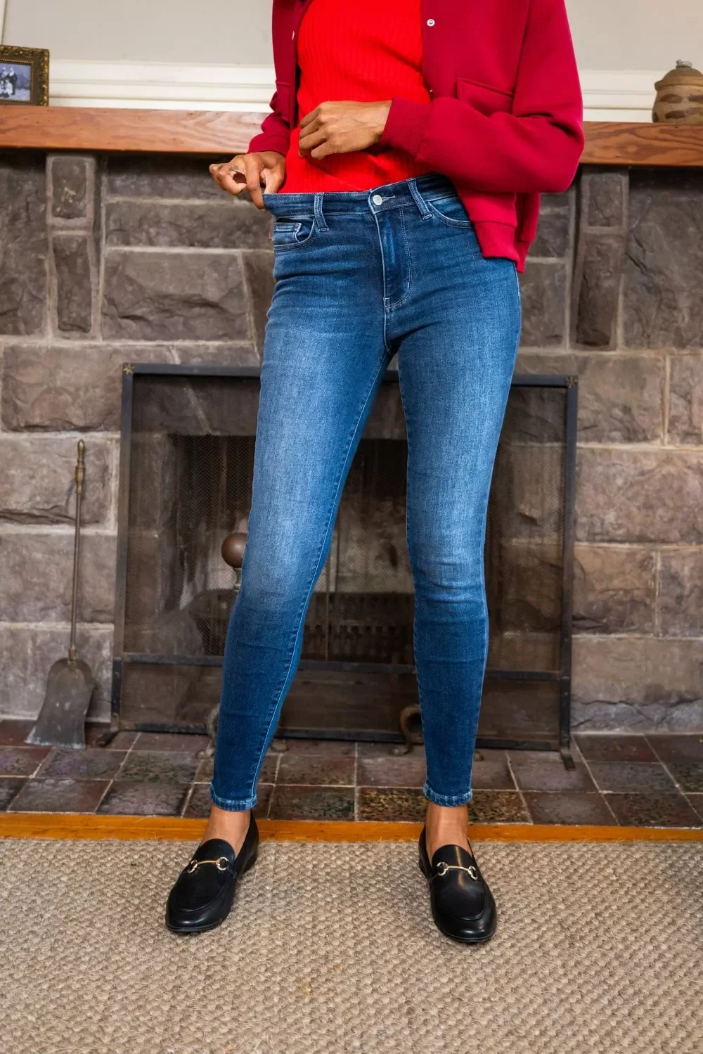 Judy Blue Full Size Washed Thermal Skinny Jeans Plus Size - Image 5