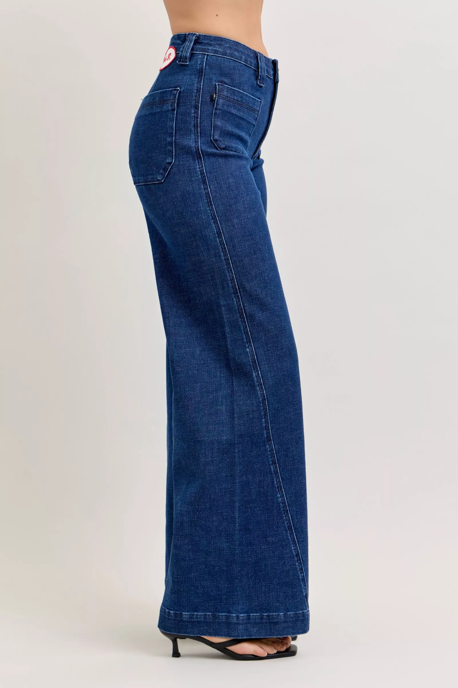 Judy Blue High-Waisted Retro Wide Jeans with Patch Pkts & Twisted Seams - Image 2