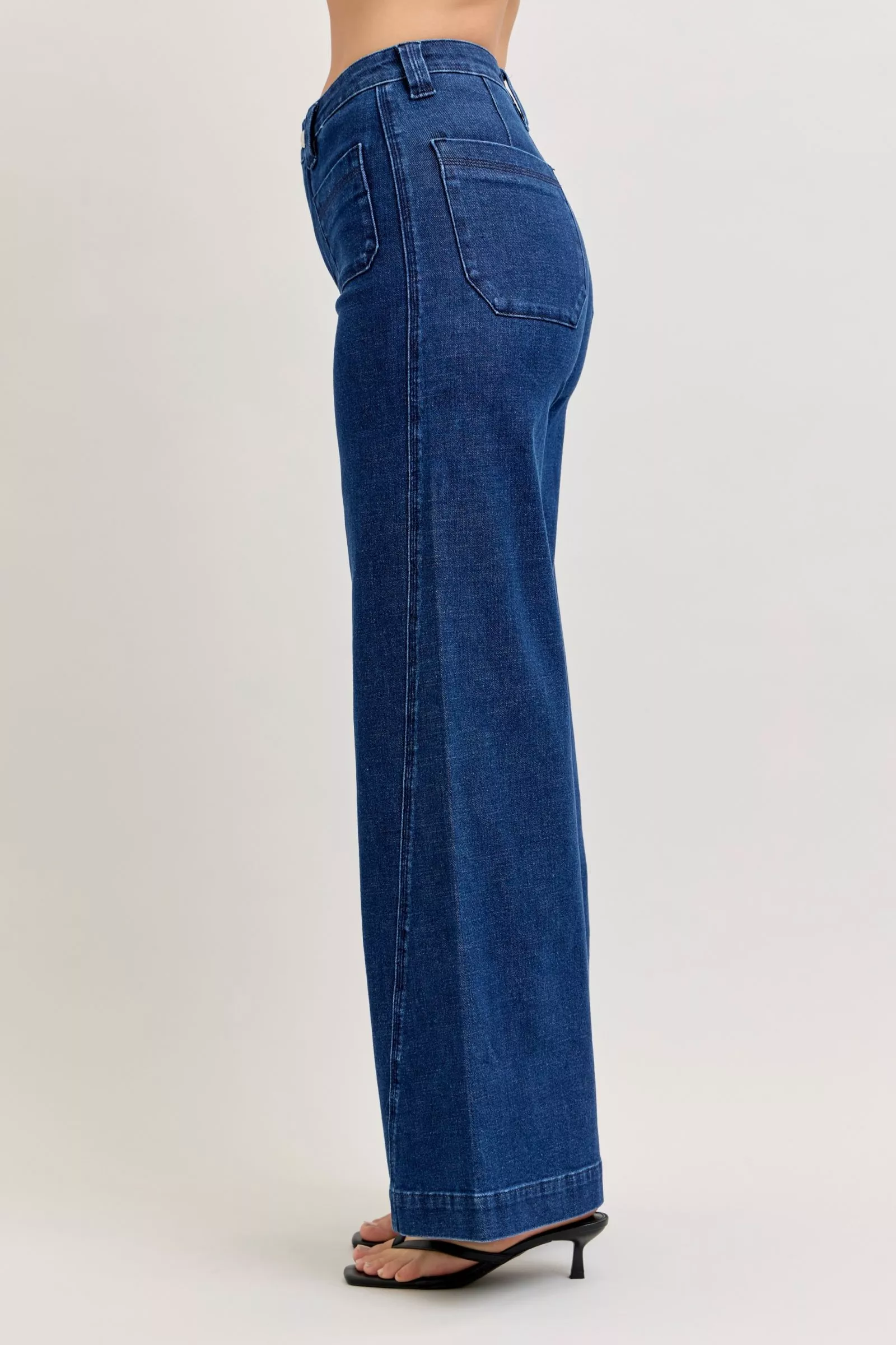 Judy Blue High-Waisted Retro Wide Jeans with Patch Pkts & Twisted Seams - Image 3