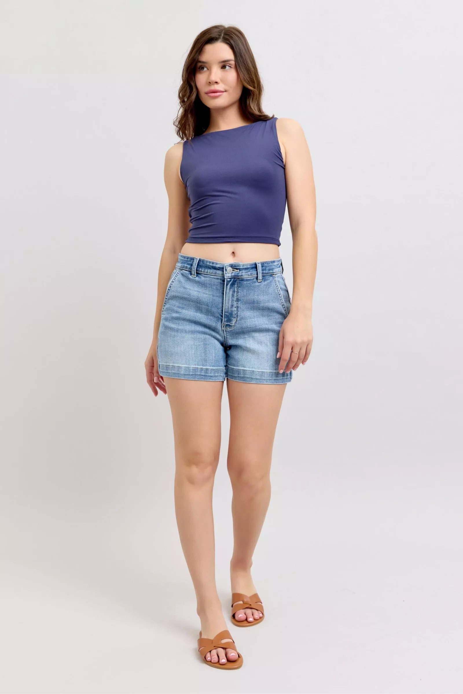 Judy Blue Mid Rise Denim Shorts - Image 5
