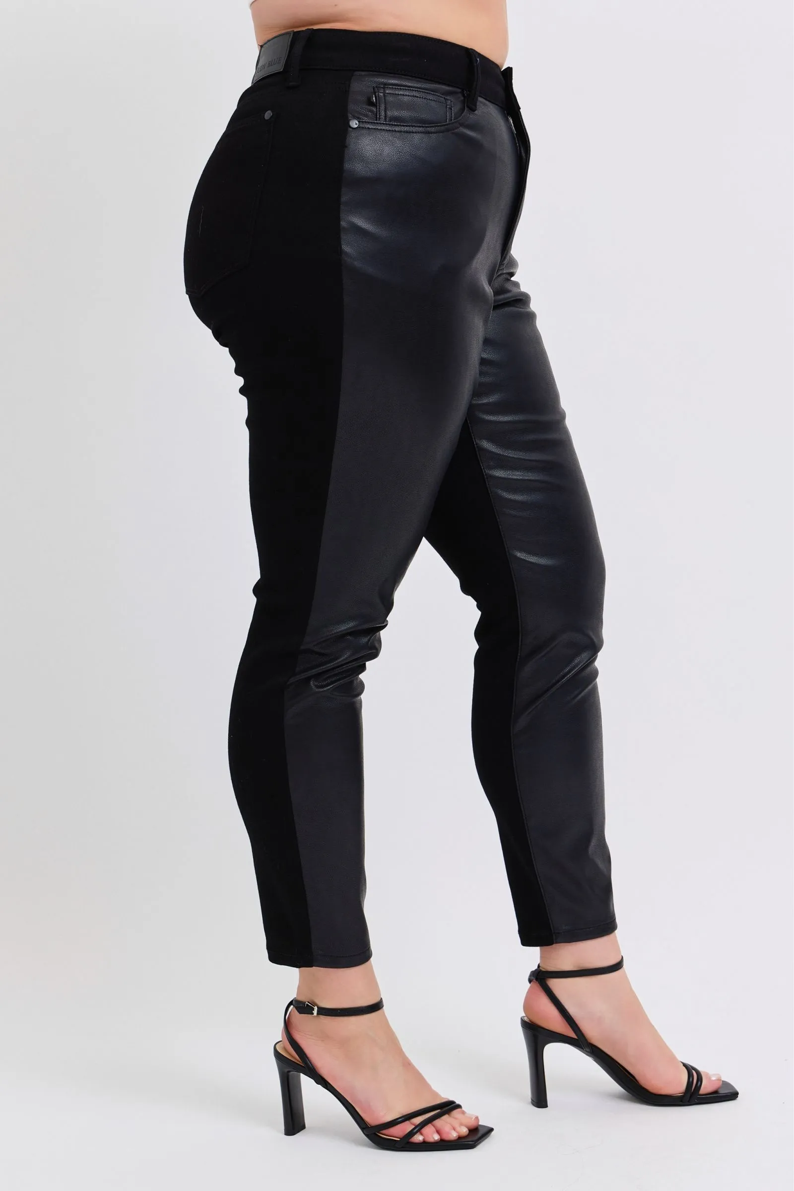 Judy Blue Plus Size HW Faux Leather Skinny Pants - Image 6