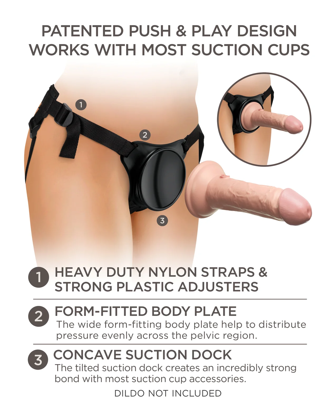 King Cock Elite Beginner's Body Dock Strap On Harness - Black - Image 5