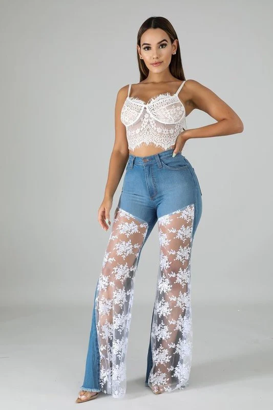 Lace Bell Bottom Jean - Image 3