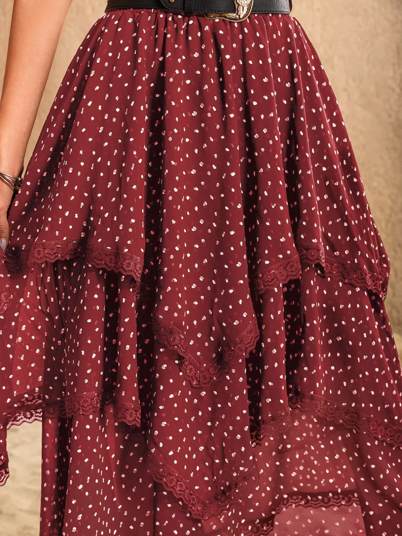 Lace Detail Layered Skirt - Image 5