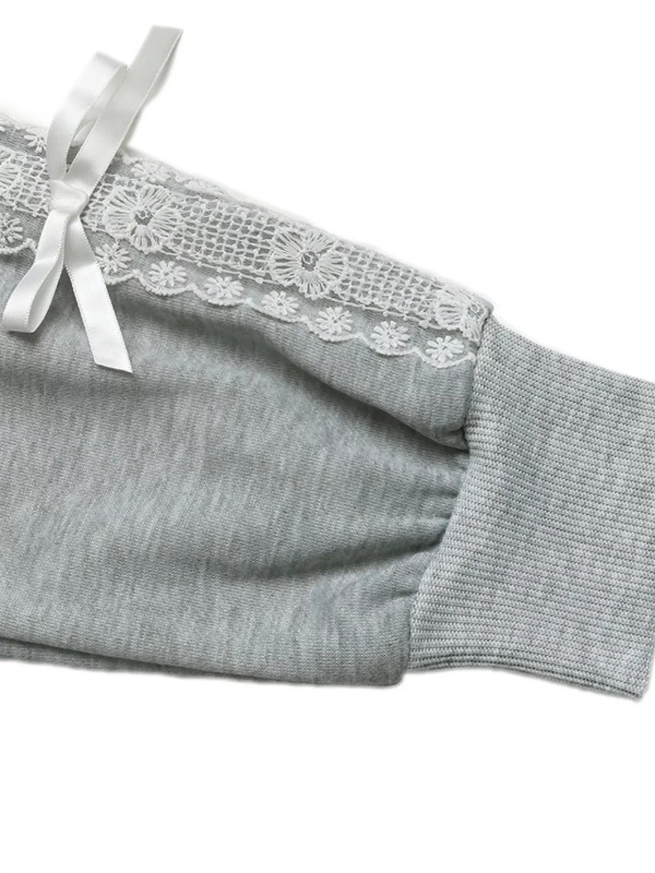 Lace Detail Round Neck Sweatshirt - Image 9