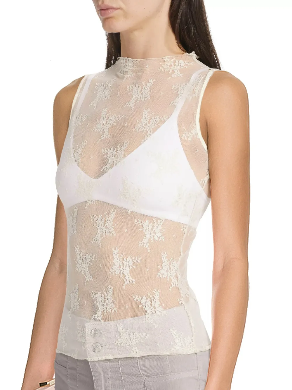 Lace Mock Neck Top - Image 10