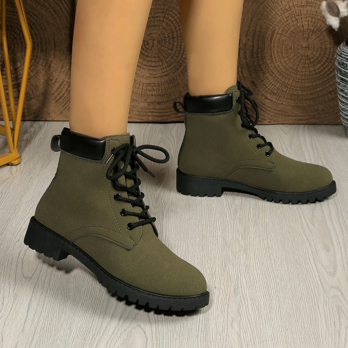 Lace Up Block Heel Boots - Image 3
