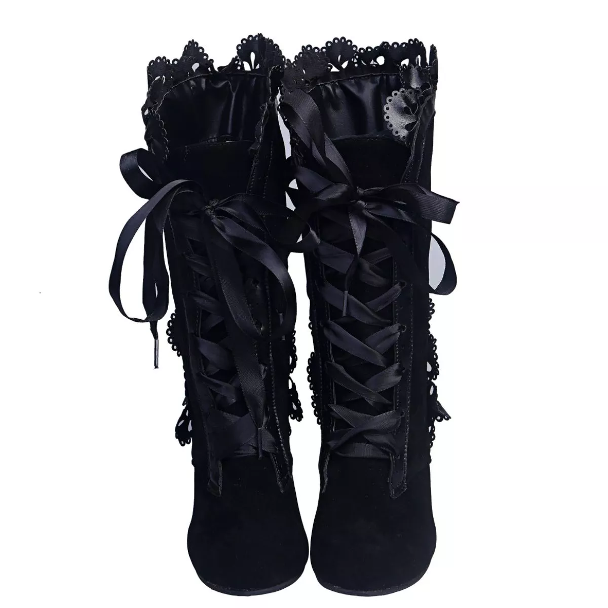 Lace Up Block Heels Boots - Image 2