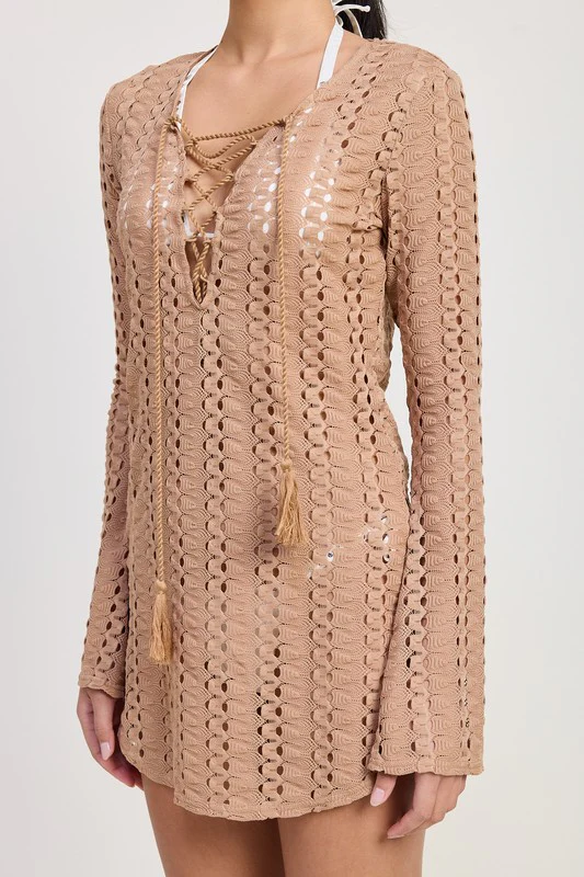 LACE UP COVER UP DRESS - Image 2