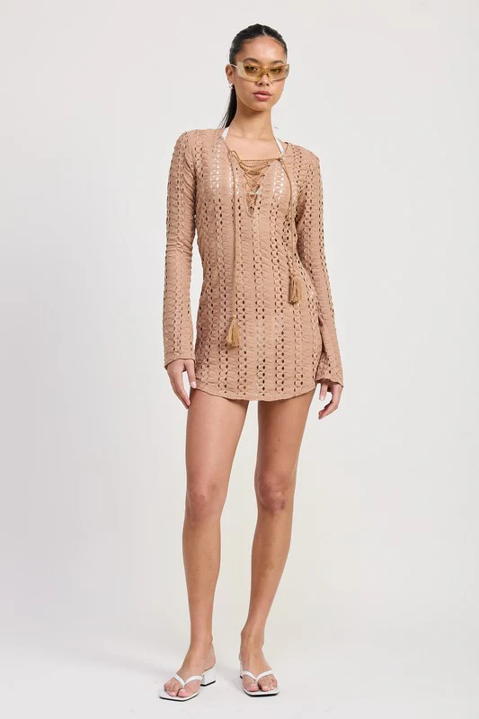 LACE UP COVER UP DRESS - Image 3
