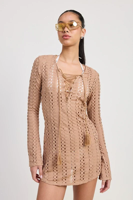 LACE UP COVER UP DRESS - Image 4