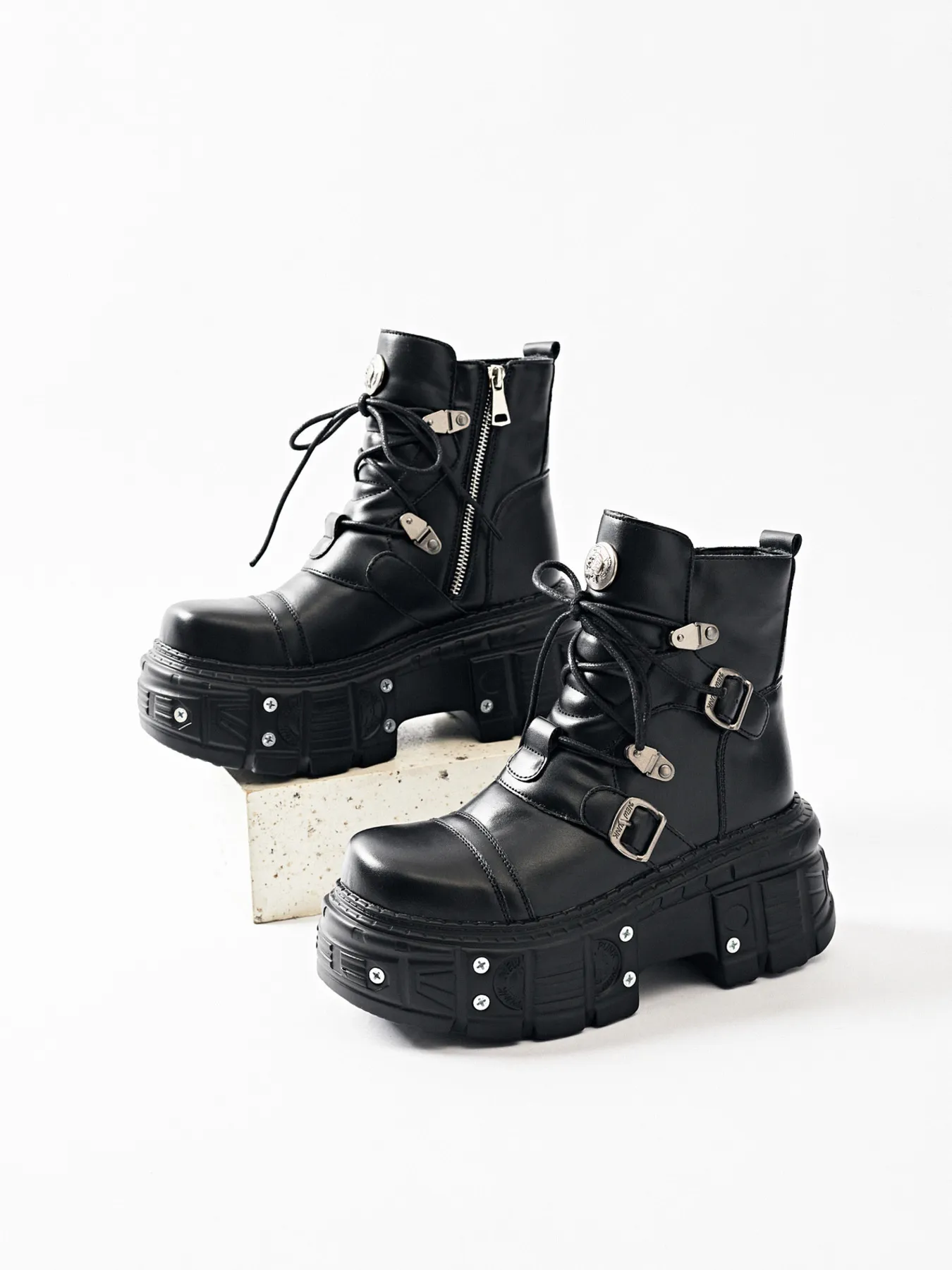 Lace Up Platform Boots - Image 11