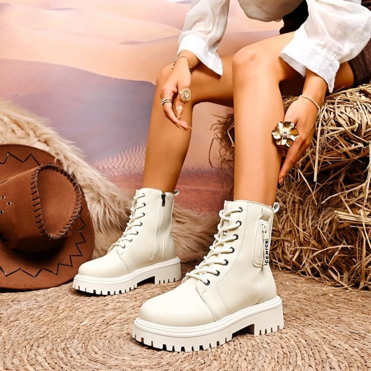 Lace-Up Platform Boots - Image 11