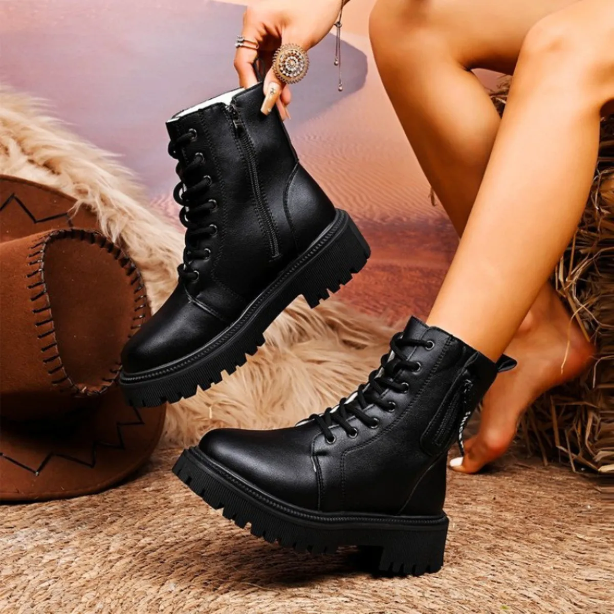 Lace-Up Platform Boots - Image 2
