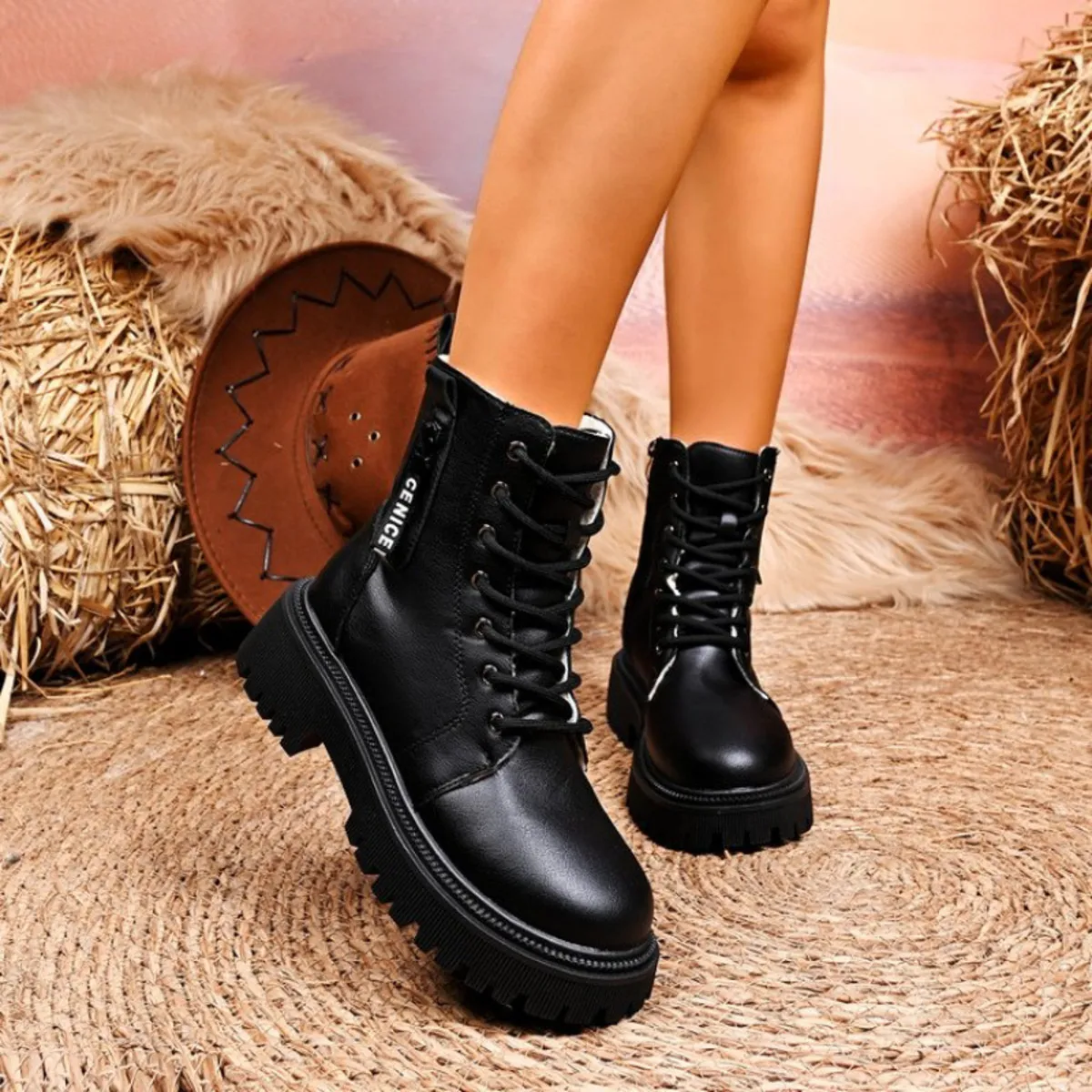 Lace-Up Platform Boots - Image 4