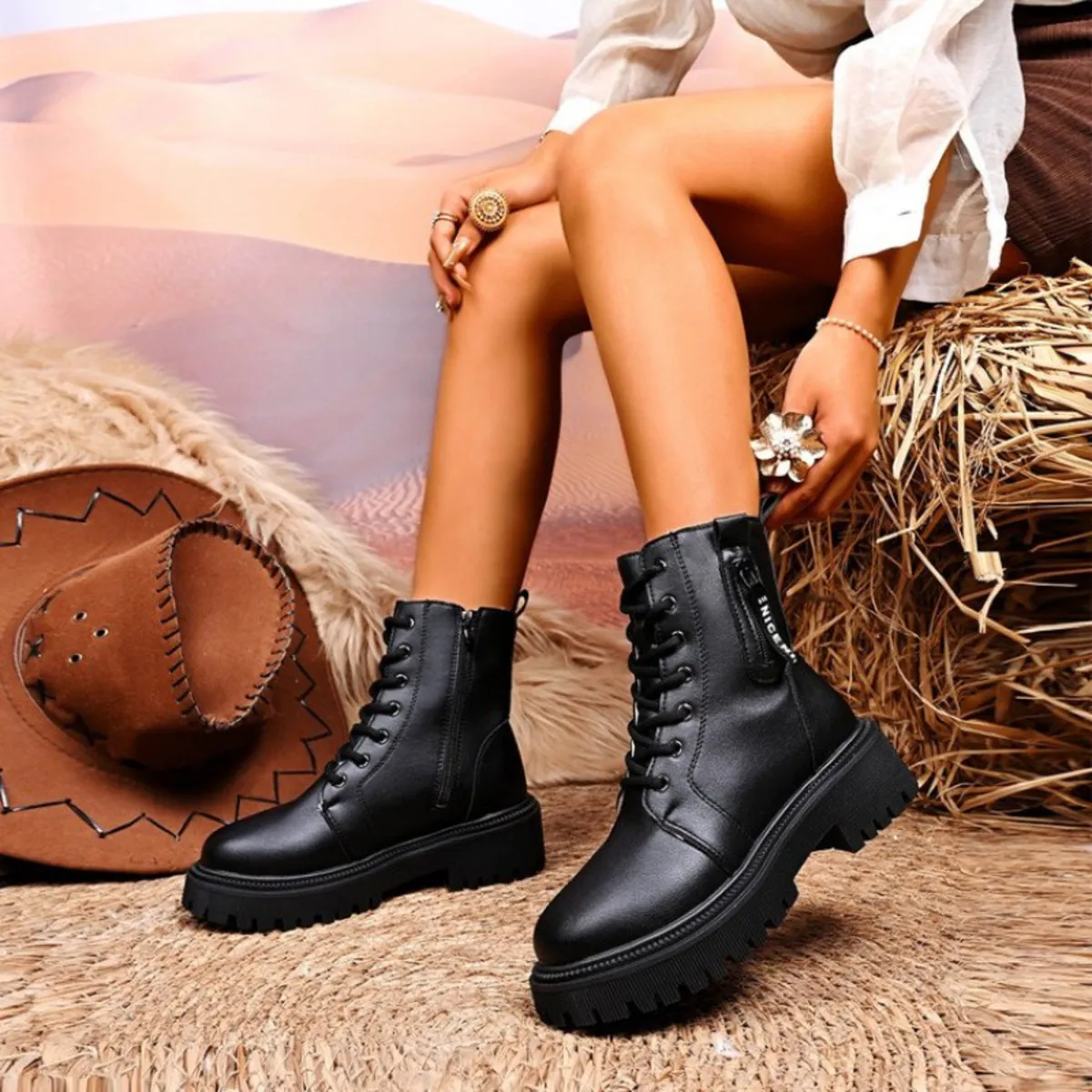 Lace-Up Platform Boots - Image 6