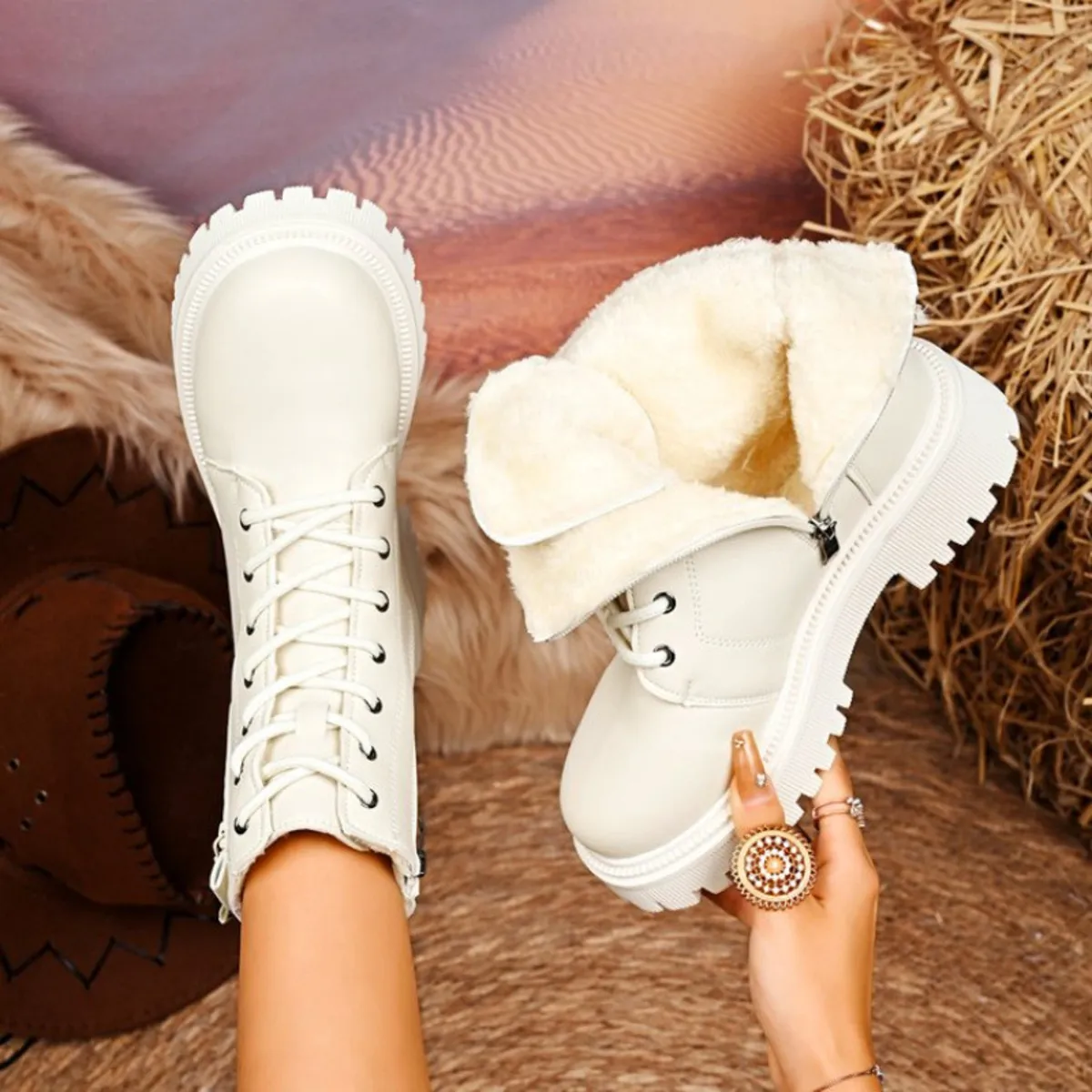 Lace-Up Platform Boots - Image 7