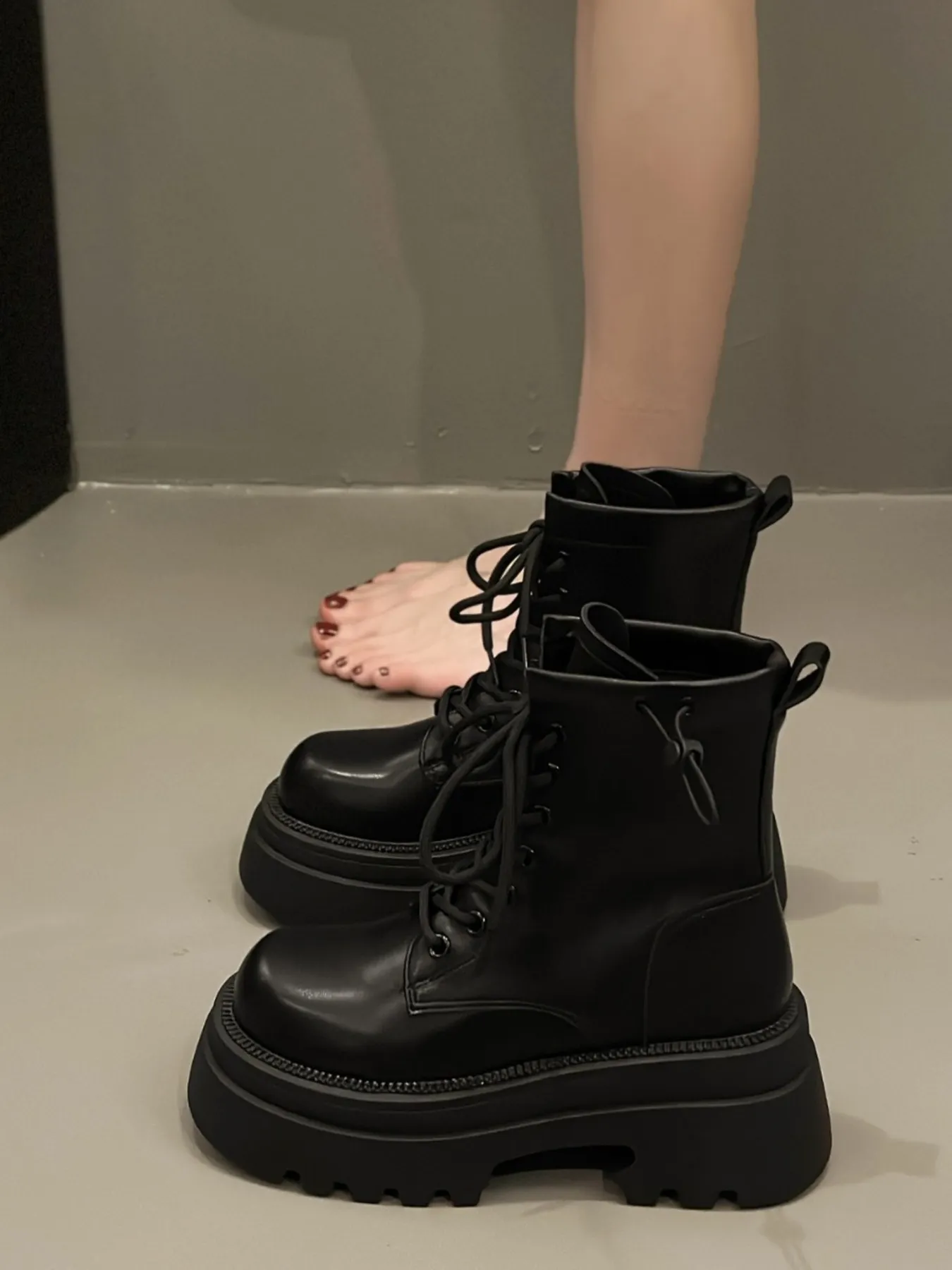 Lace Up Platform Boots - Image 2
