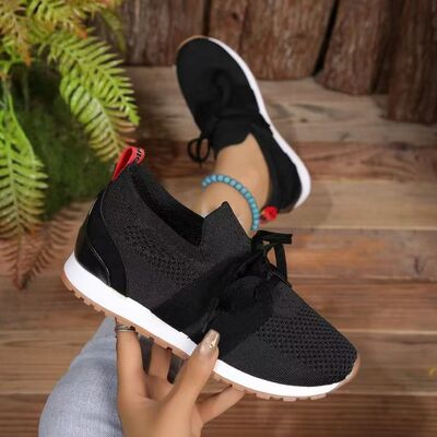 Lace Up Round Toe Woven Athletic - Image 2