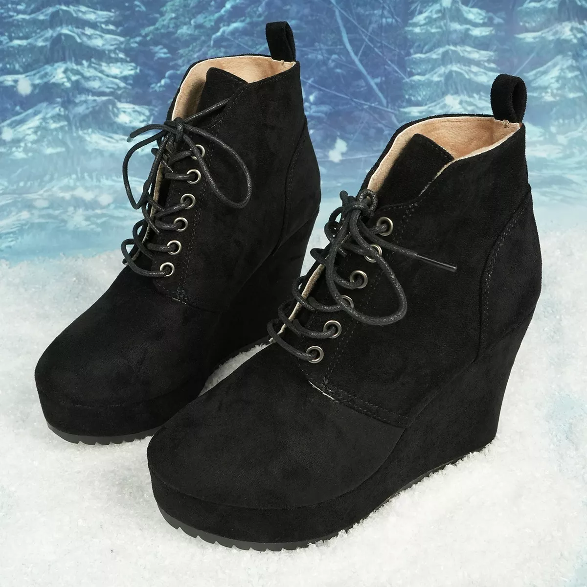 Lace-Up Wedge Ankle Boots - Image 2