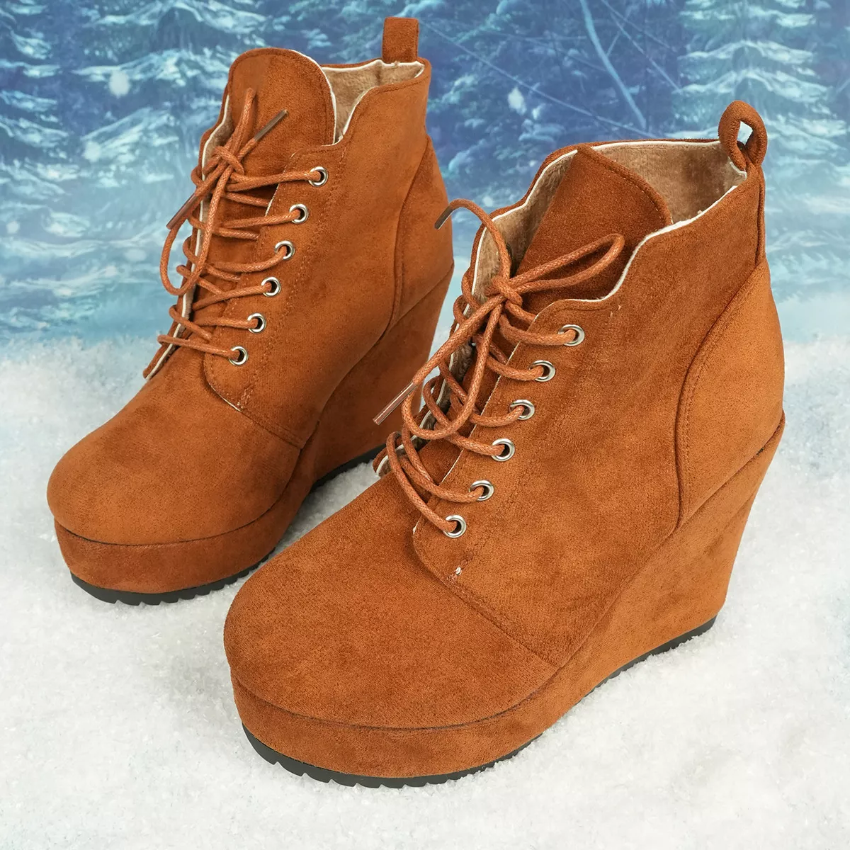 Lace-Up Wedge Ankle Boots - Image 7
