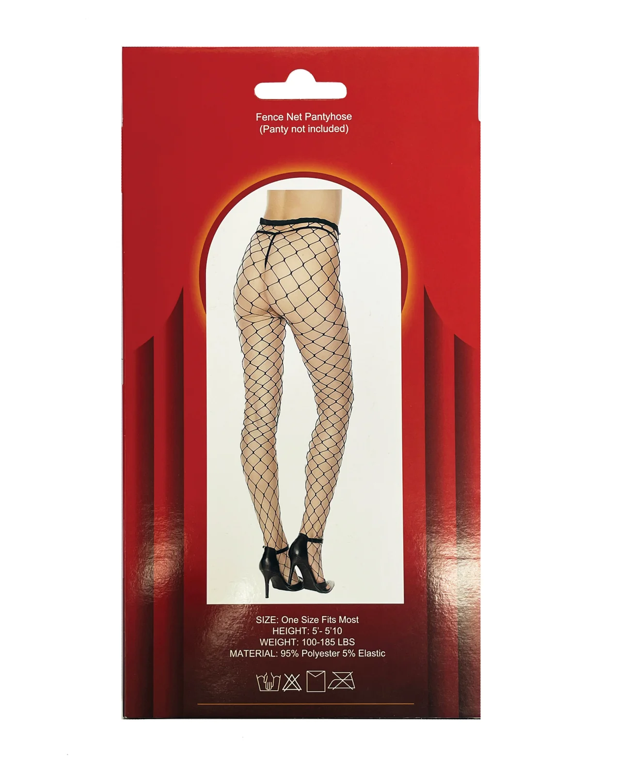 Large Fence Net Pantyhose Black O/S - Image 4