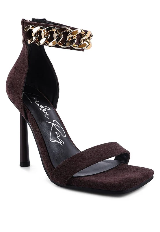 LAST SIP HEELED FAUX SUEDE CHAIN STRAP SANDAL - Image 14