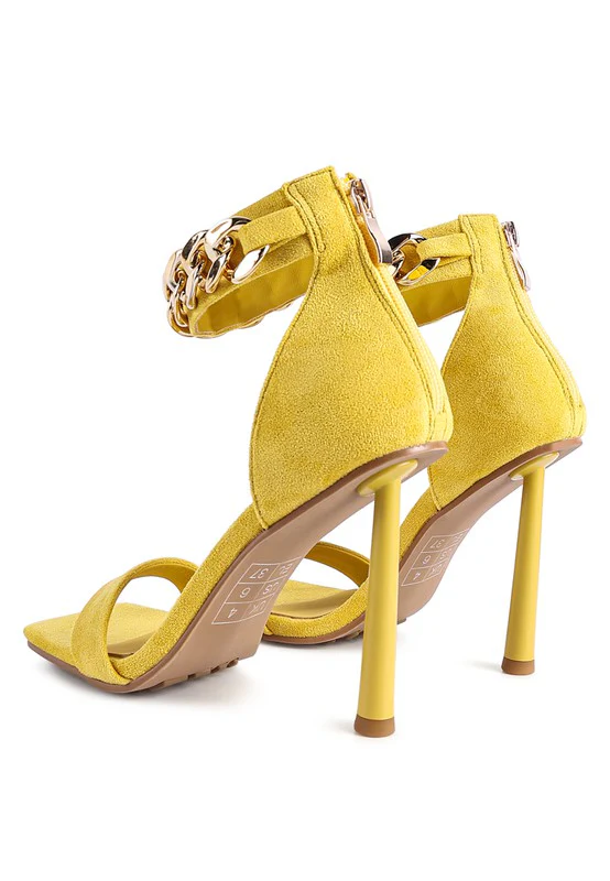LAST SIP HEELED FAUX SUEDE CHAIN STRAP SANDAL - Image 2