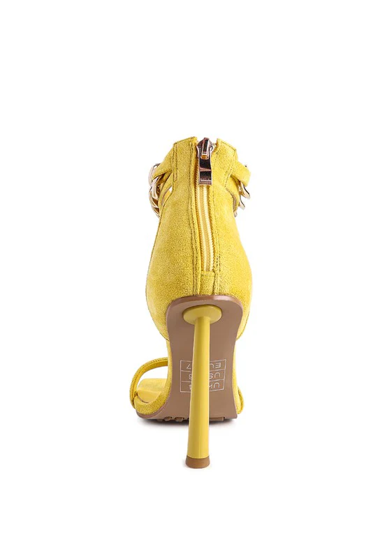 LAST SIP HEELED FAUX SUEDE CHAIN STRAP SANDAL - Image 7