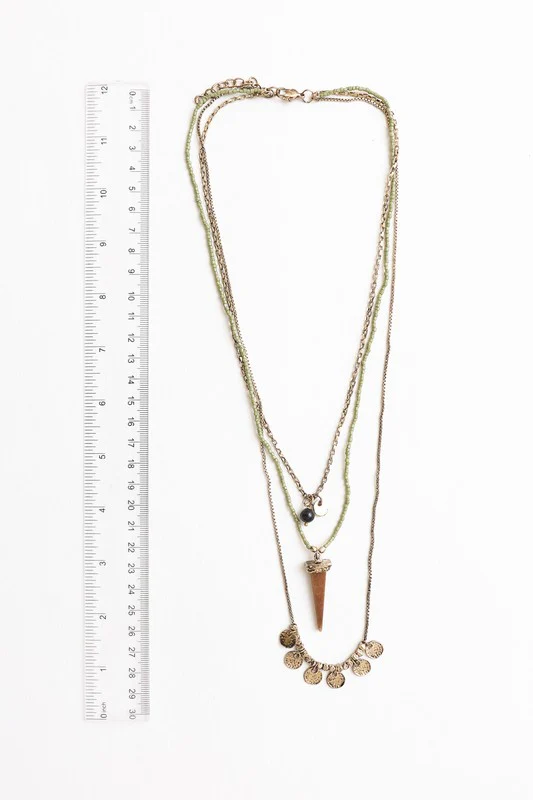 Layered Point Pendant Boho Necklace - Image 3