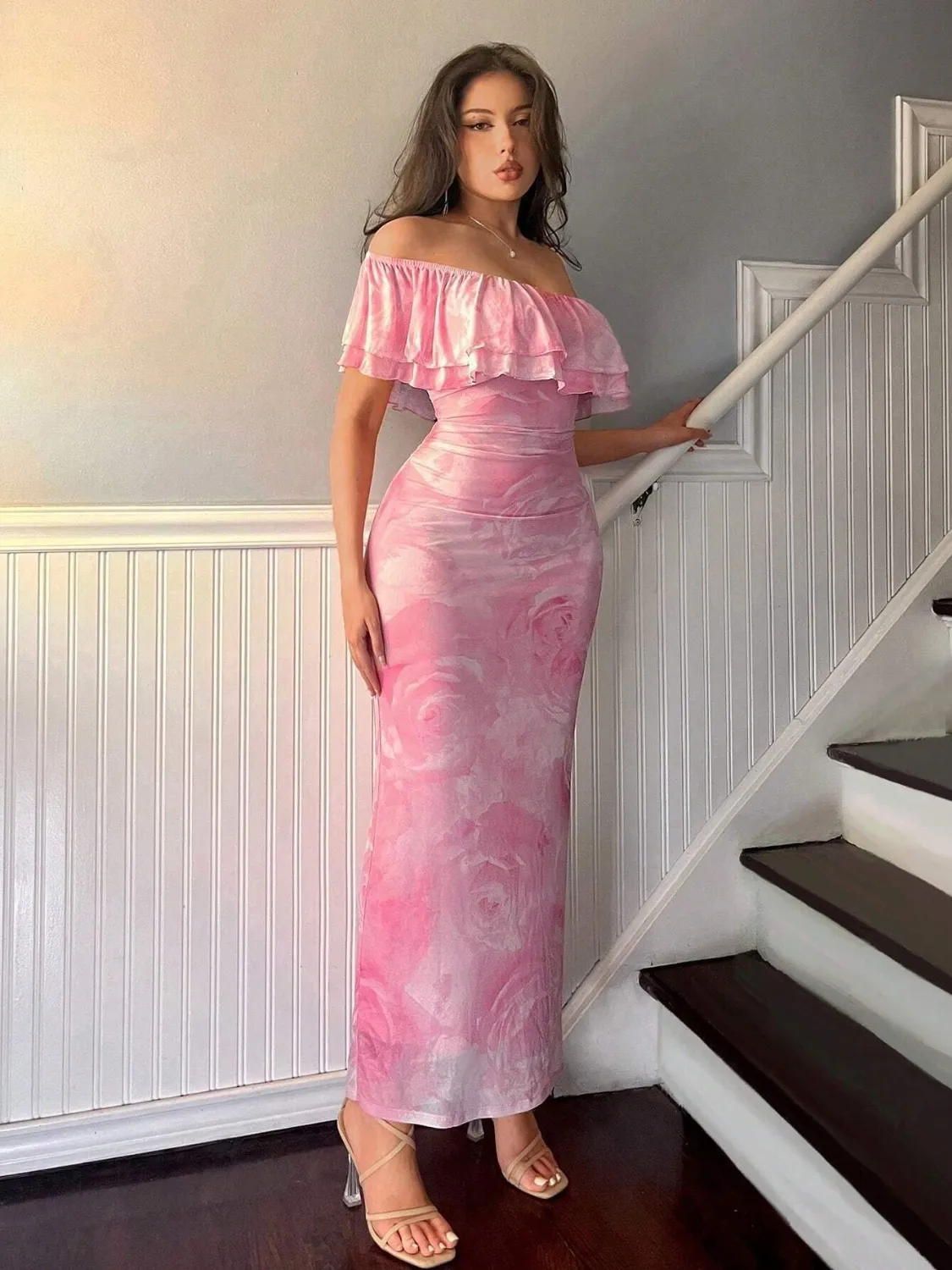 Layered Ruffled Off-Shoulder Dress - Image 3