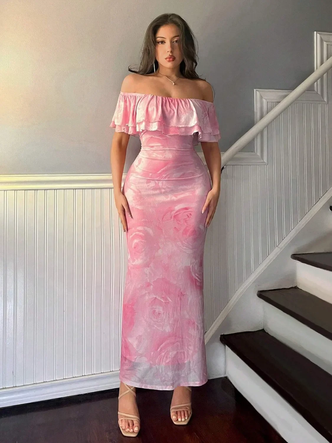 Layered Ruffled Off-Shoulder Dress - Image 4