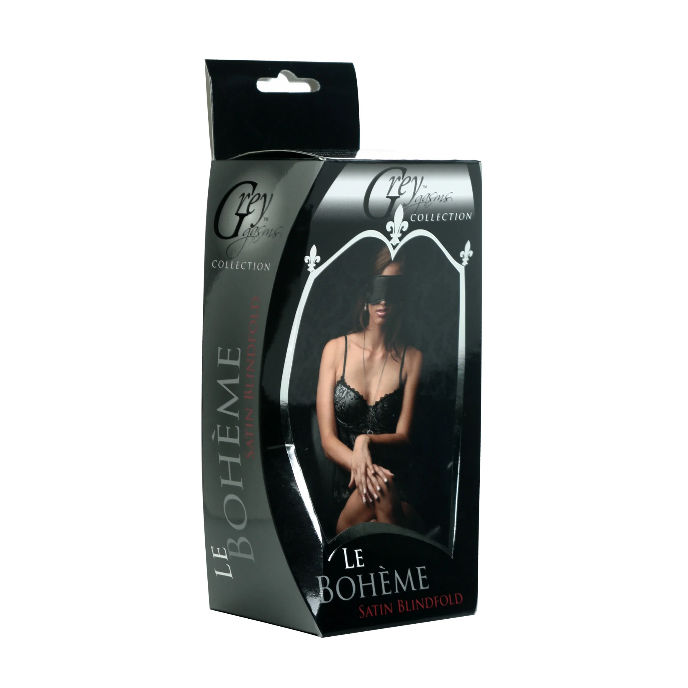 Le Boheme Satin Blindfold - Black - Image 4