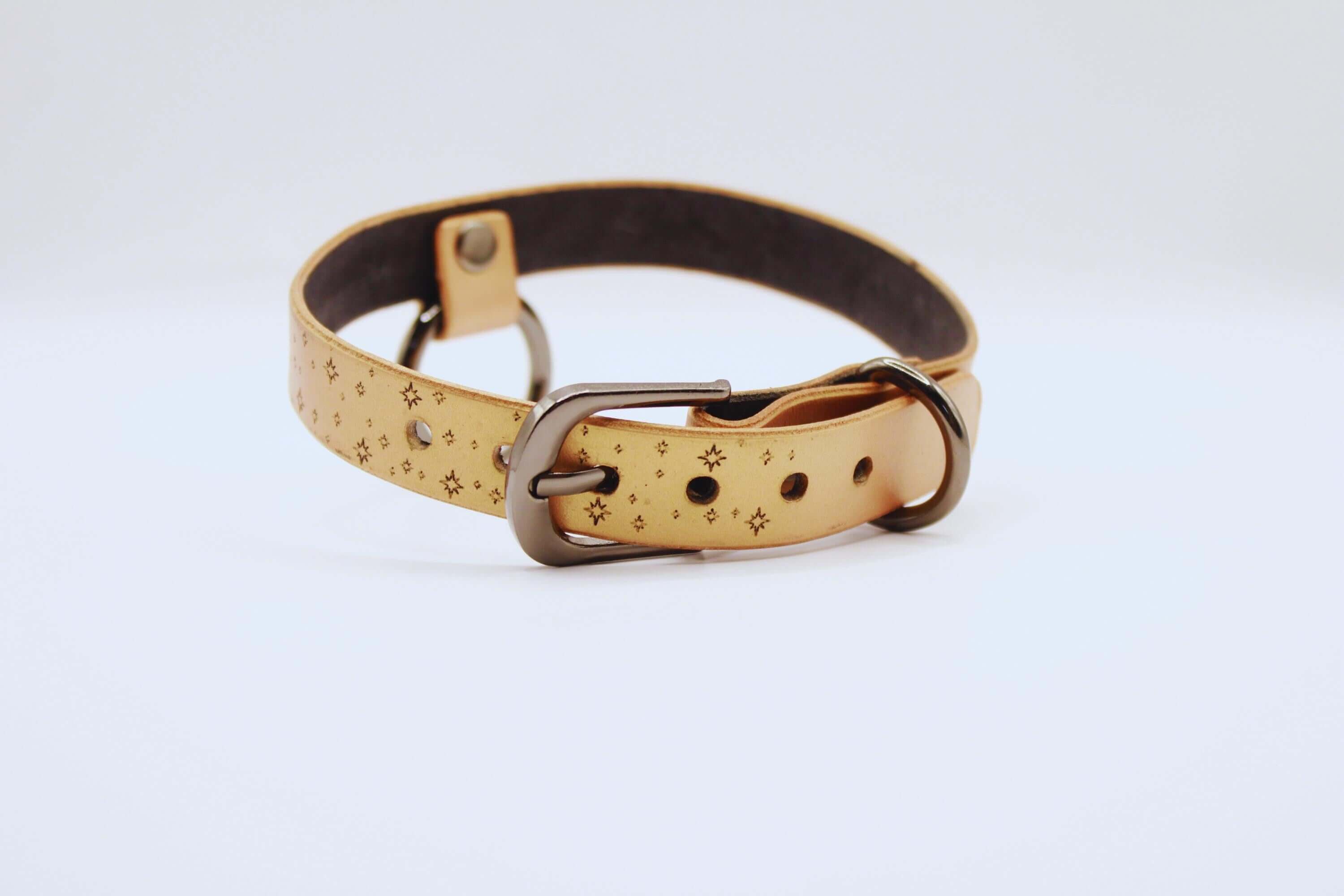 Leather Choker Moon Stars Minimalist Elegant Everyday Statement - Image 2