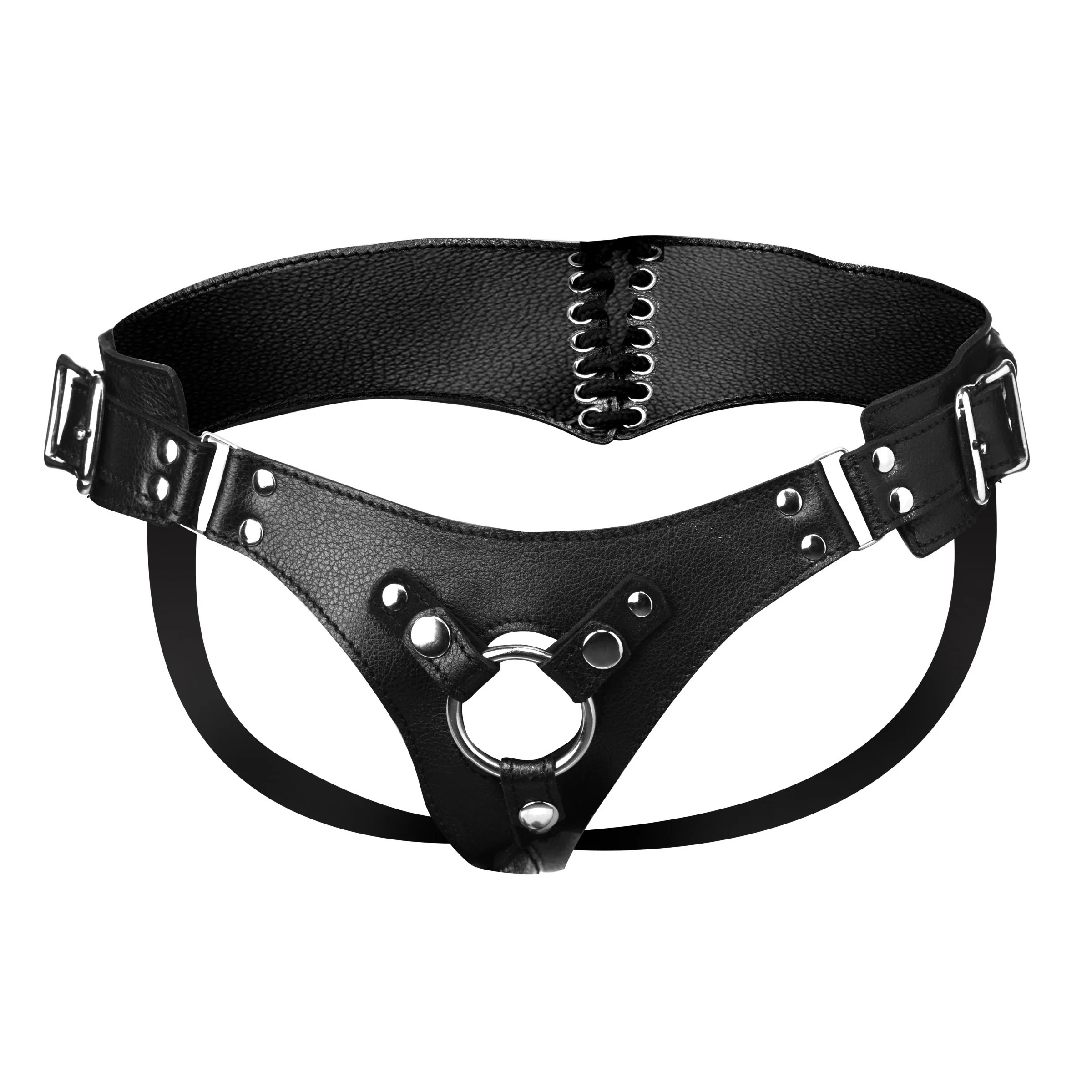 Leather Corset Back Strap On Dildo Harness - Image 4