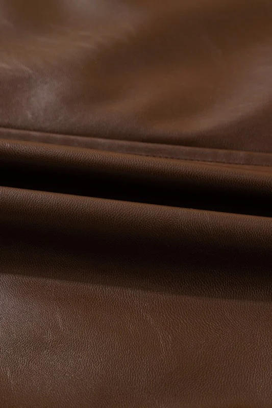 Leather Drawstring Hem Pocketed Jacket - Image 8