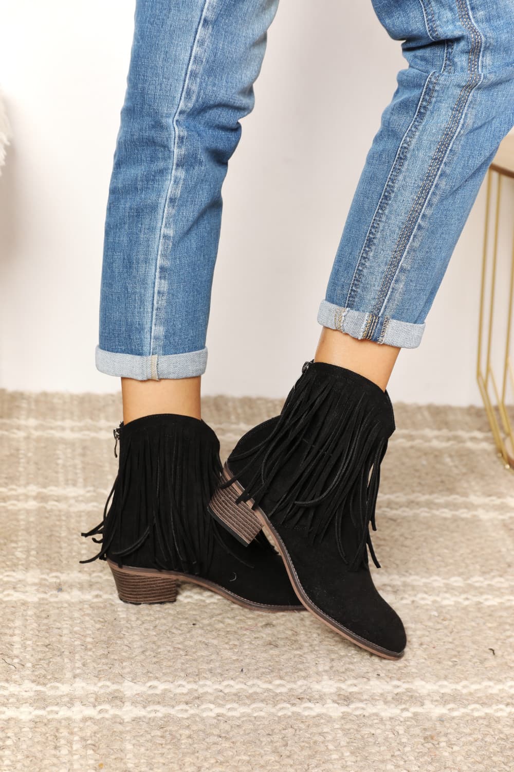 Legend Women's Fringe Cowboy Western Ankle Boots - Image 4