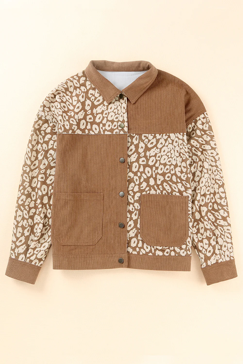 Leopard Button Up Drop Shoulder Jacket - Image 6