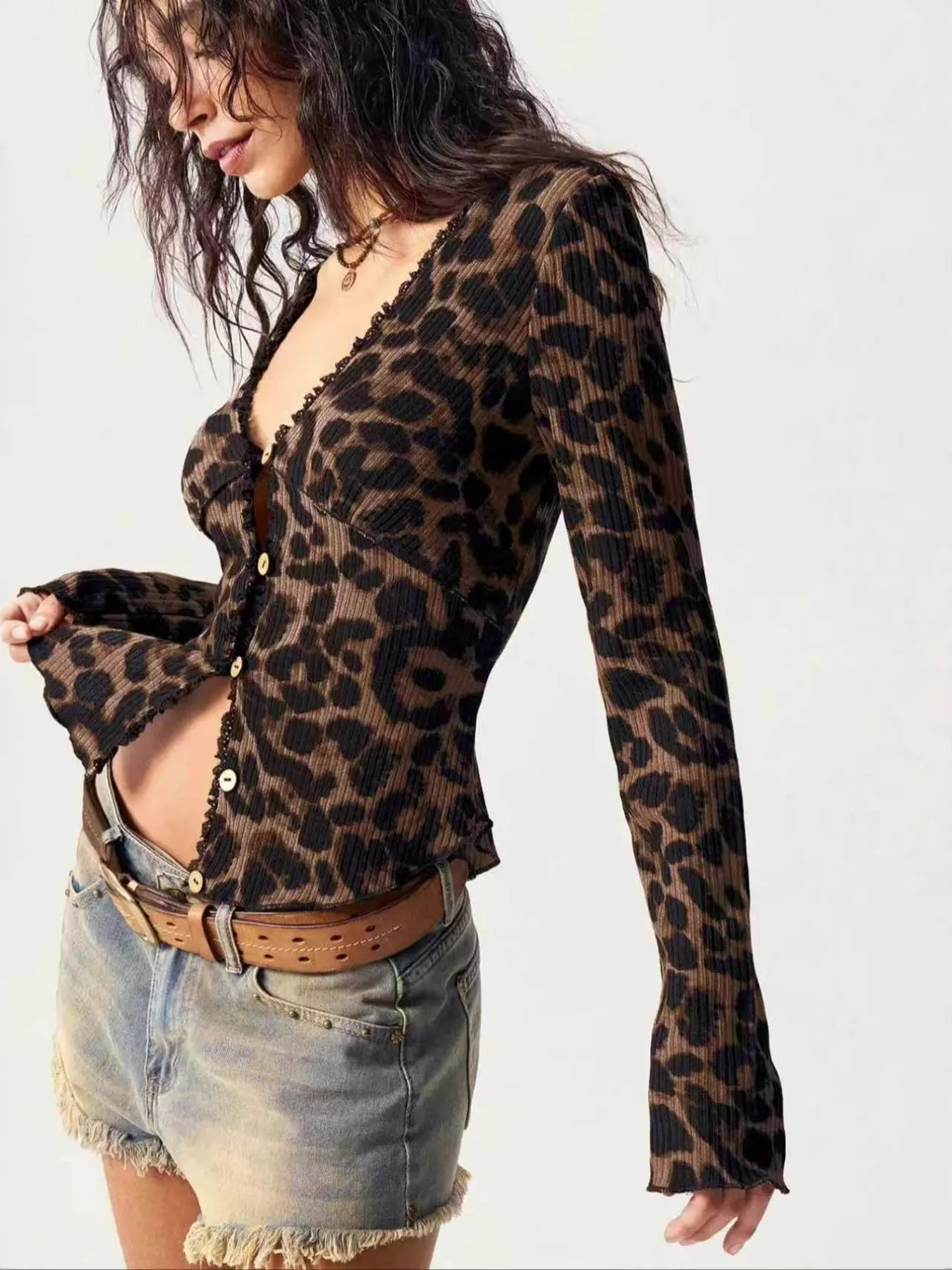 Leopard Button-Up T-Shirt - Image 4