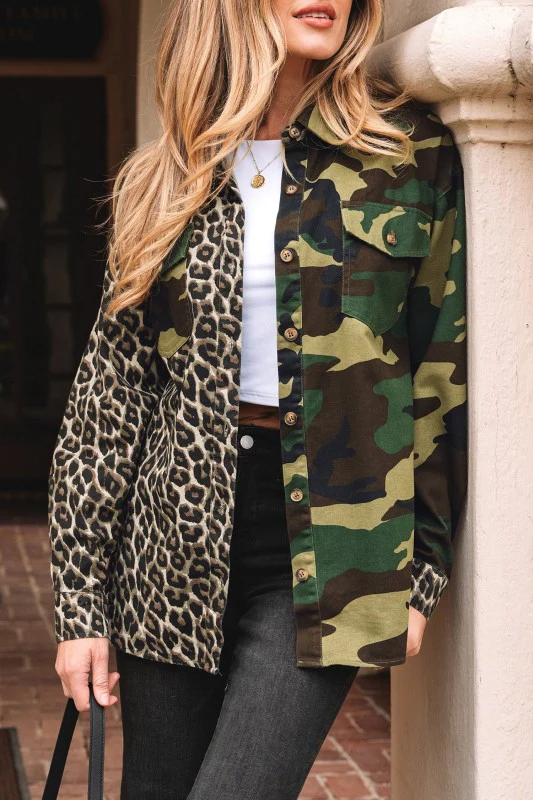 Leopard Camo Patchwork Oversized Shacket - Image 10