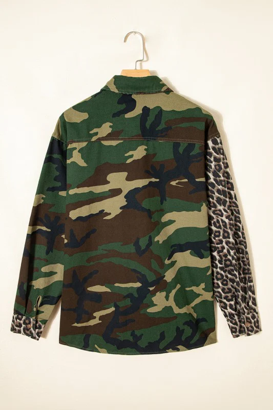 Leopard Camo Patchwork Oversized Shacket - Image 3