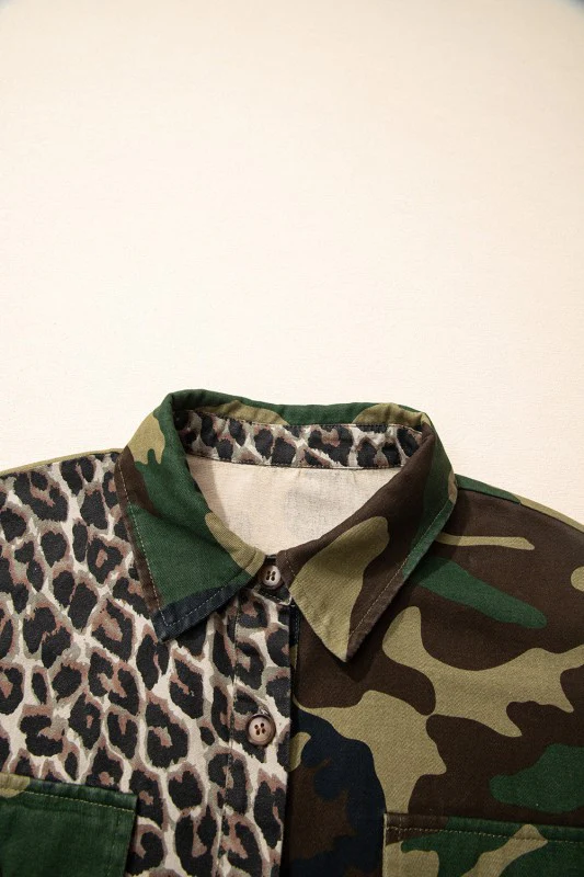 Leopard Camo Patchwork Oversized Shacket - Image 4