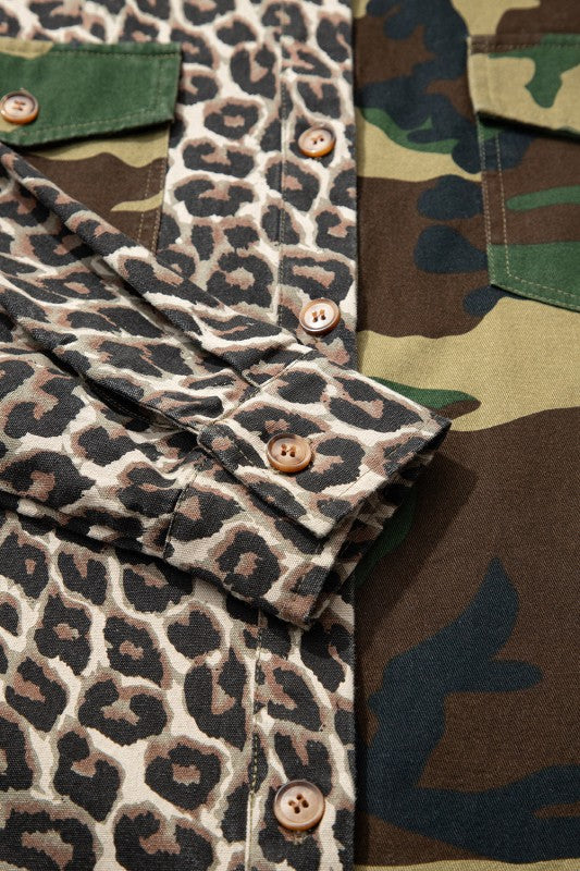 Leopard Camo Patchwork Oversized Shacket - Image 5