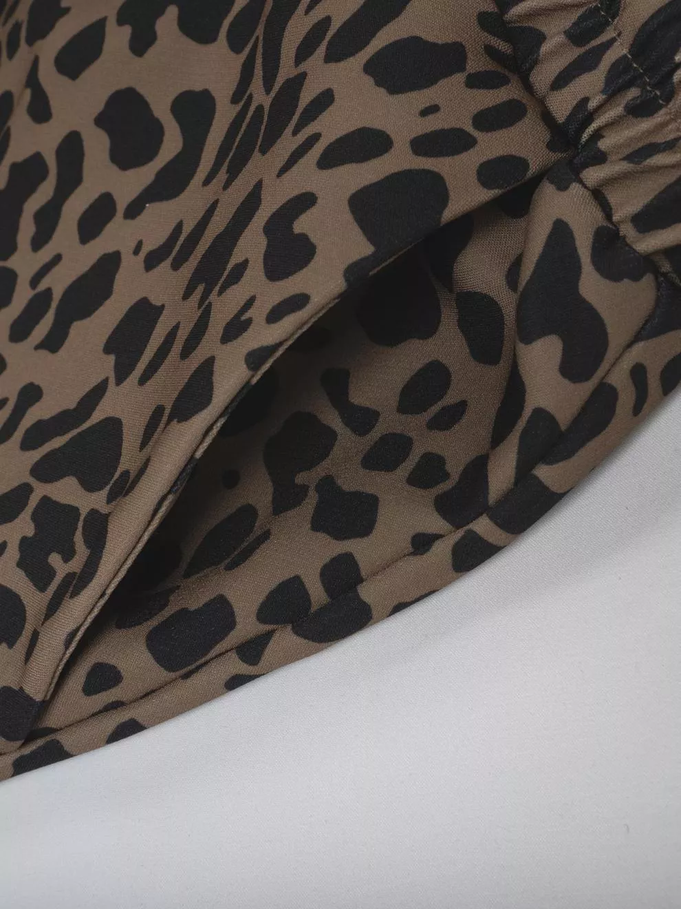 Leopard Drawstring Wide Leg Pants - Image 9