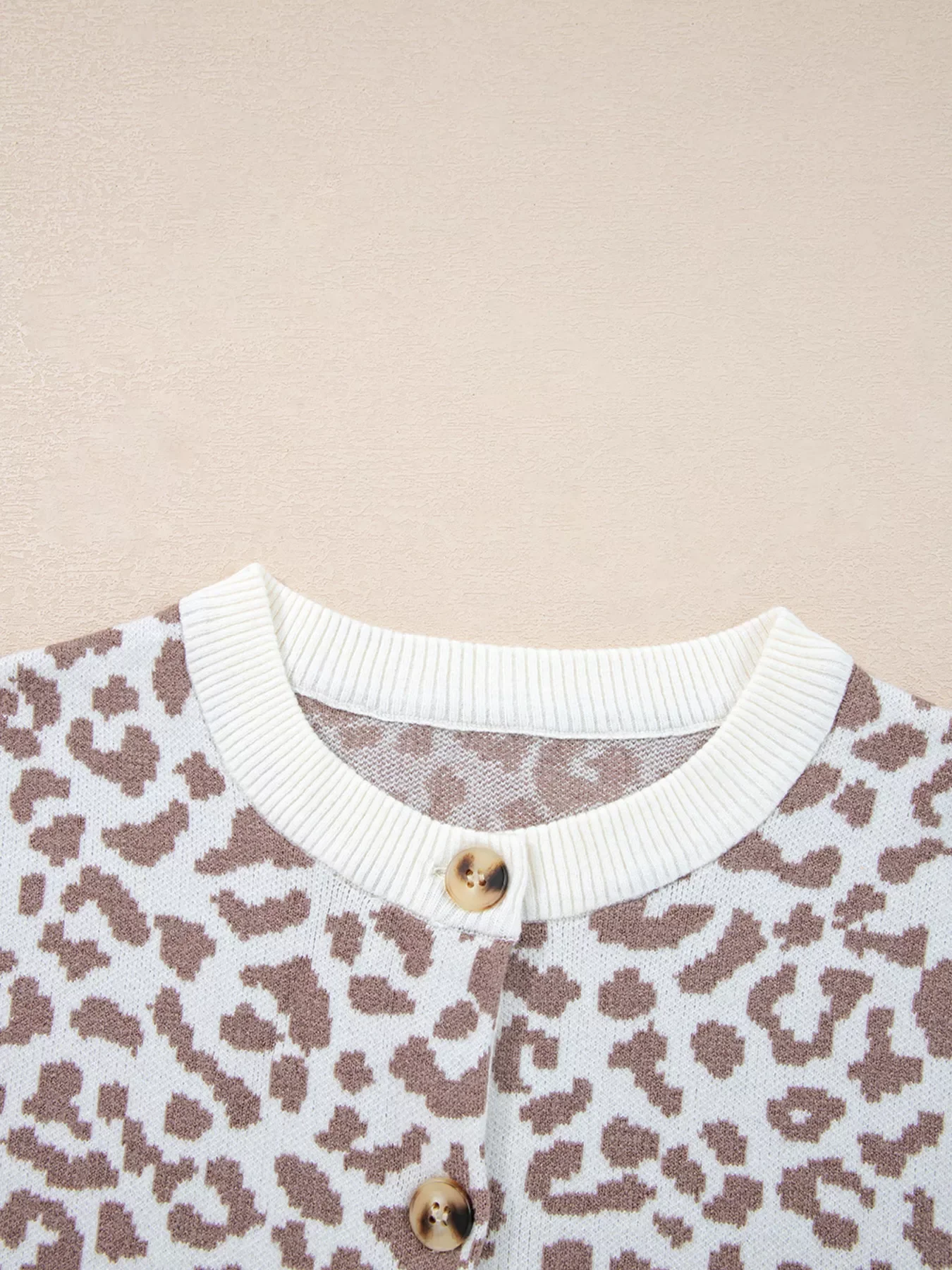 Leopard Drop Shoulder Chunky Knitted Cardigan - Image 8