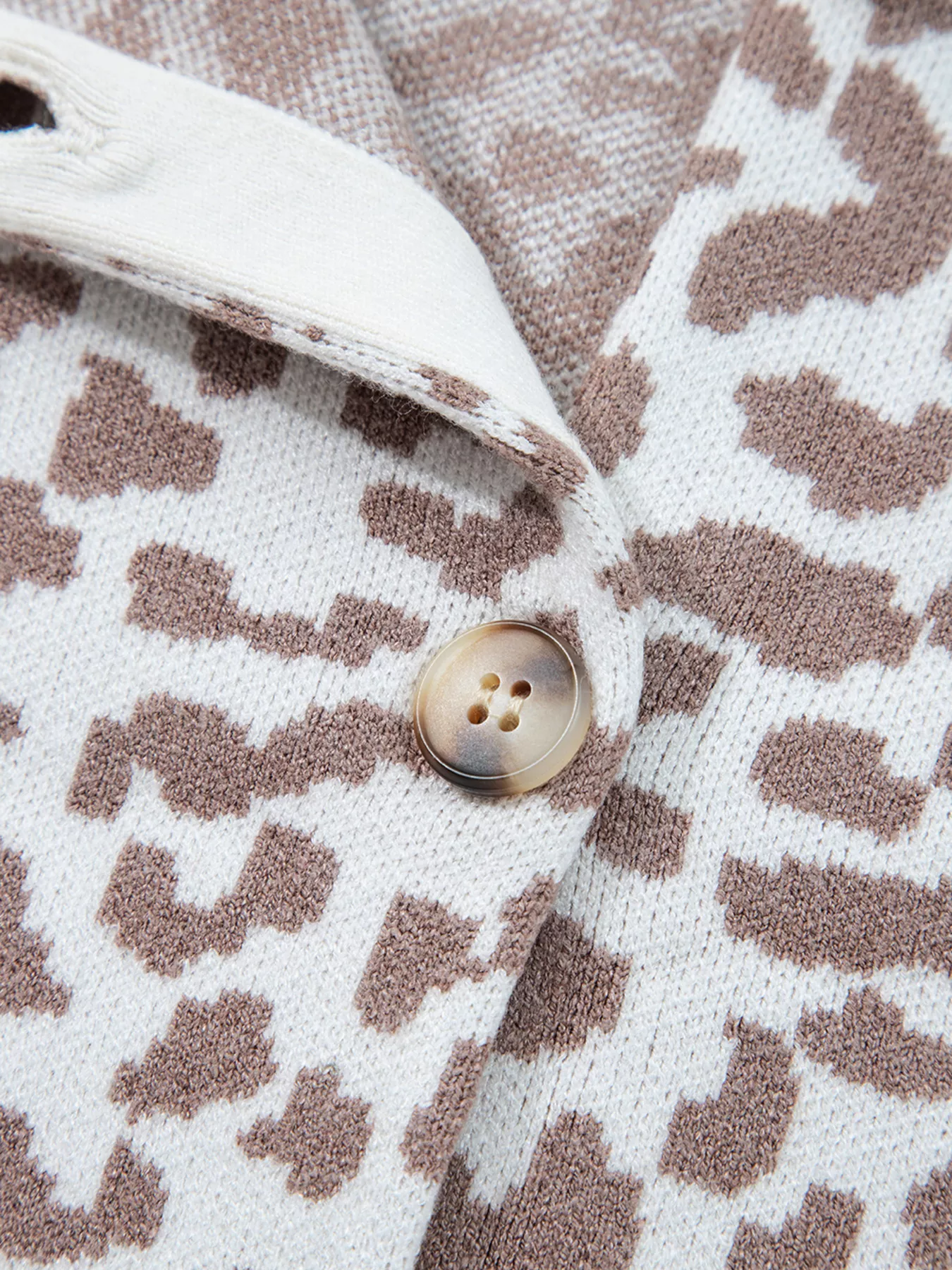 Leopard Drop Shoulder Chunky Knitted Cardigan - Image 9