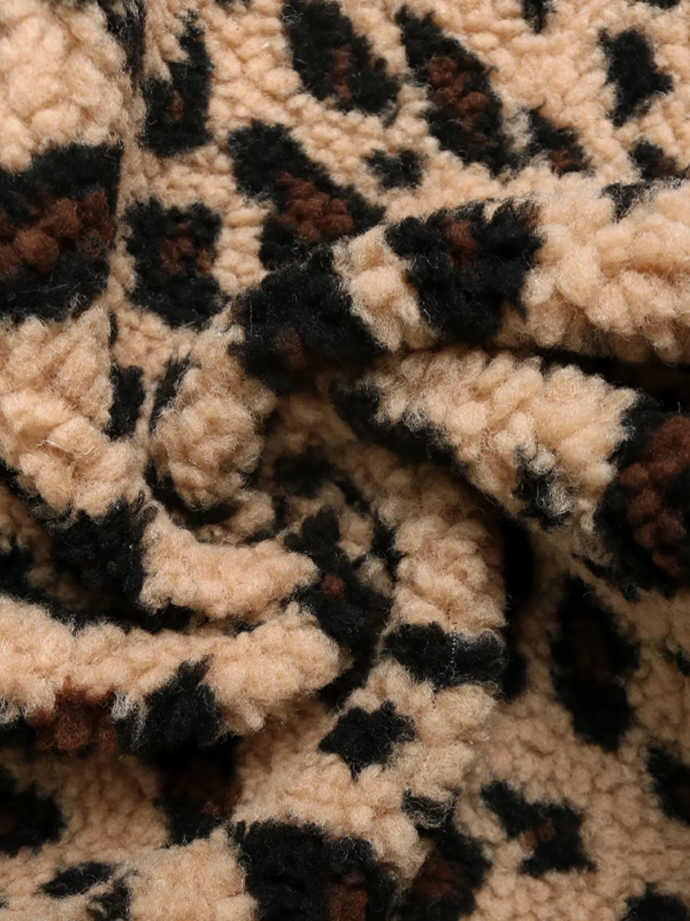 Leopard Fleece Vest Coat with Pockets - Image 7